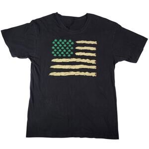 American Weed Flag Patriotic T-Shirt Size Large Marijuana Joint Pot 420 Fair Con